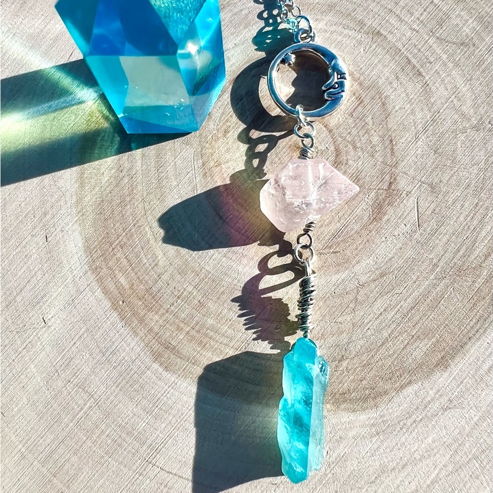 Blue Luna Aura Quartz Necklace - Picture 5 of 5